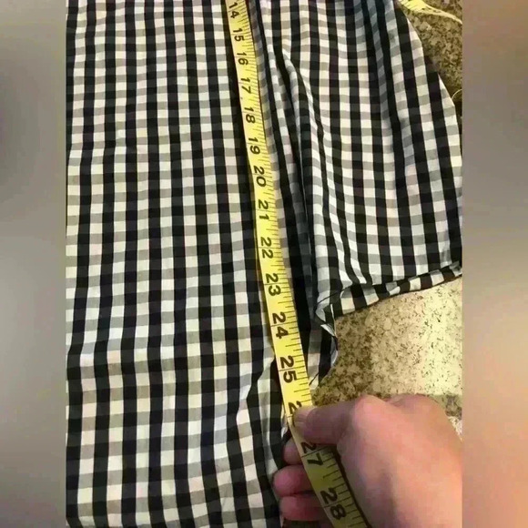 GIBSON black white checkered plaid top Women Large - Picture 6 of 8